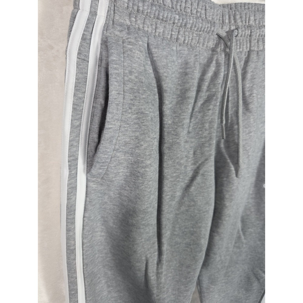 Adidas Women's Gray 3 Stripe Jogger Sweatpants Size S Fleece Athletic Pants - Picture 5 of 8